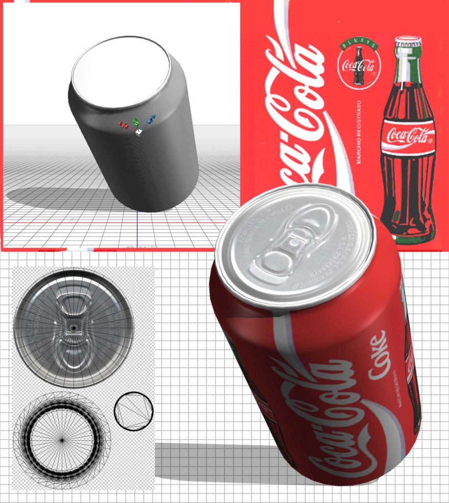 Lattina Coca Cola in 3D